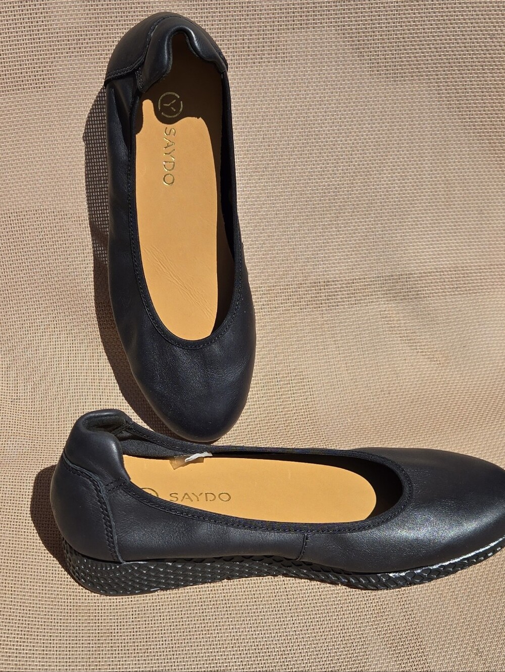 Saydo Filbert Slip On Ballet Flat Black Size 37 New